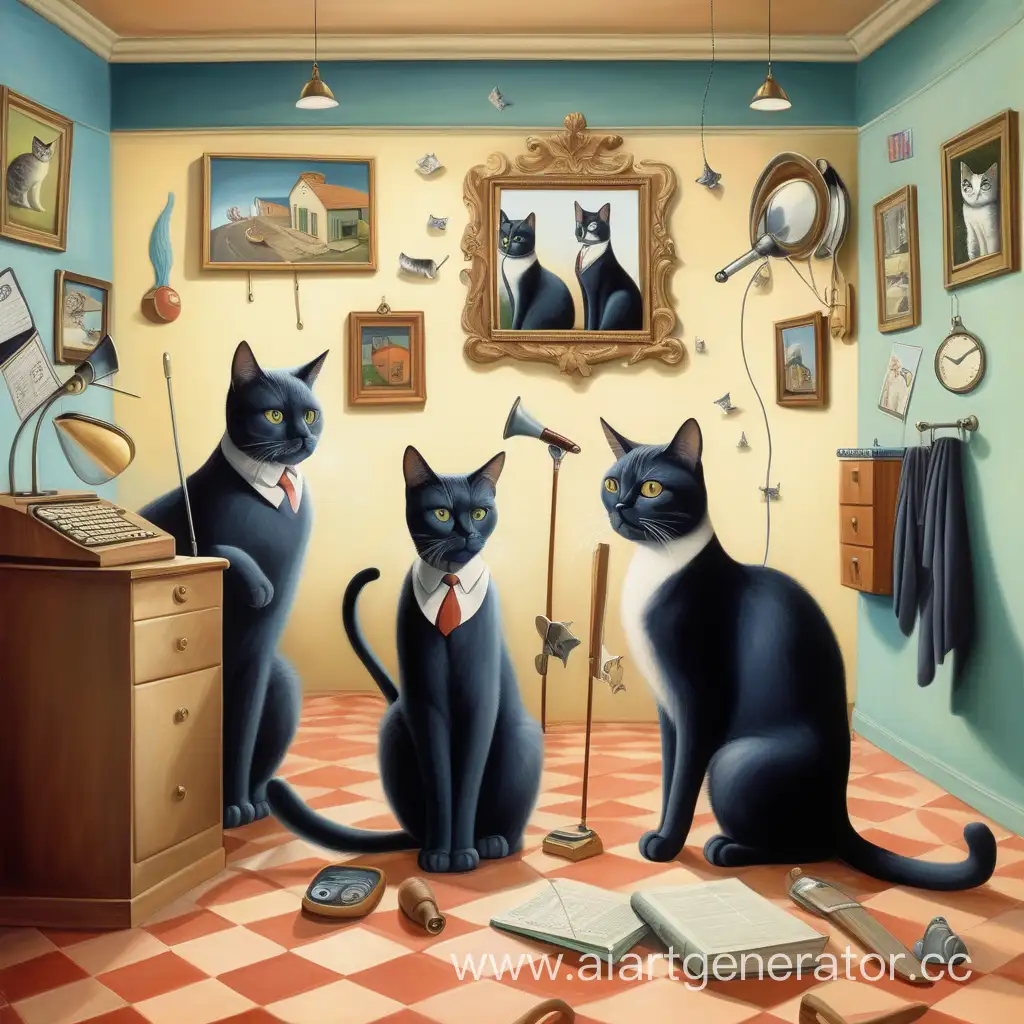 Surrealistic-Career-Cats-A-Whimsical-Fusion-of-Professions-and-Feline-Charm