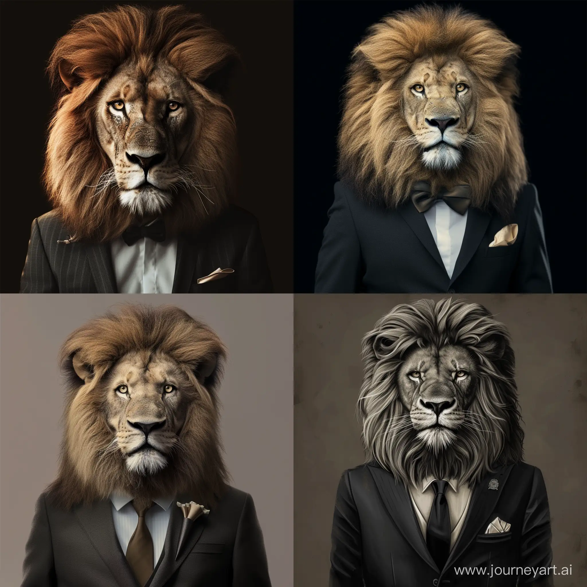 Generate lion with suits