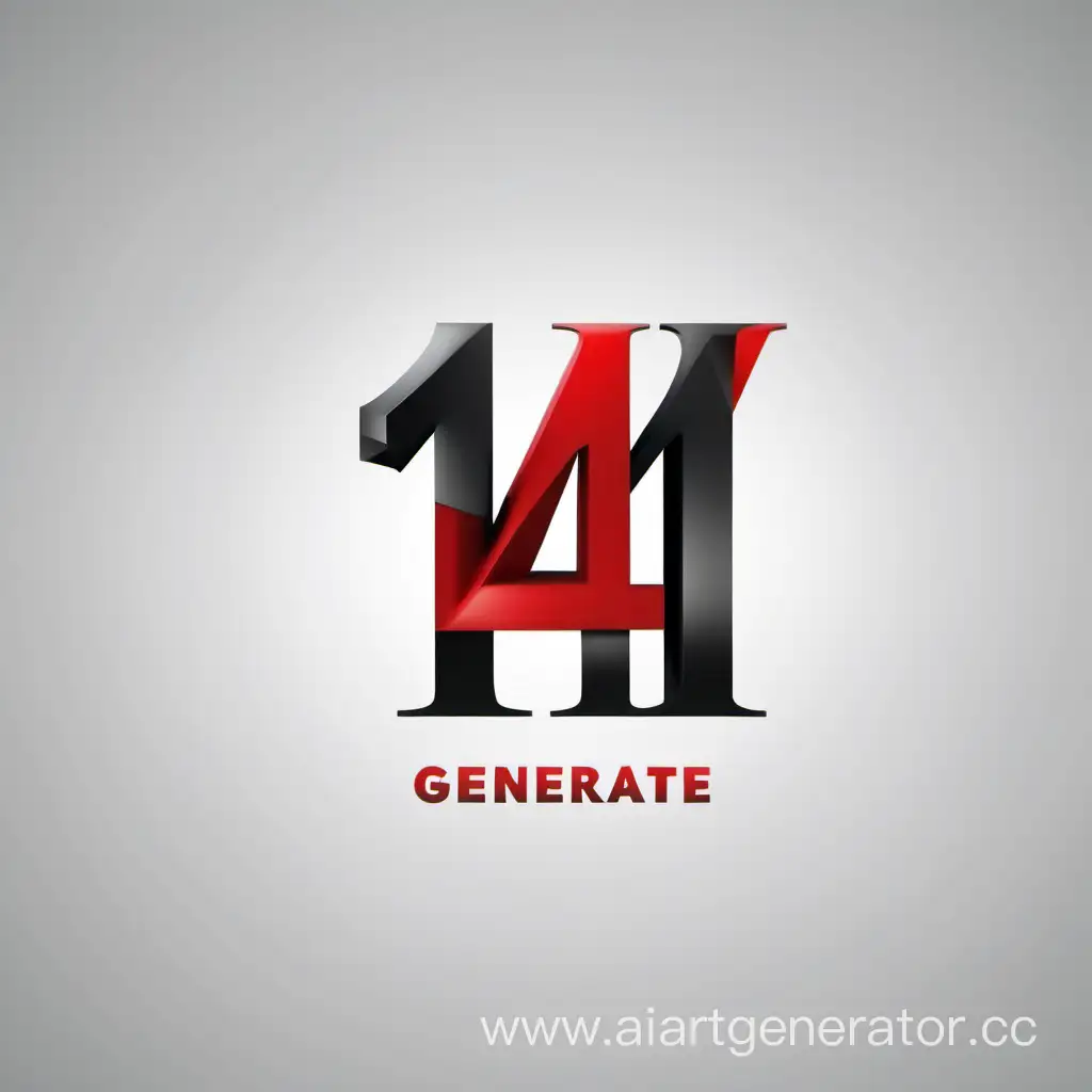 сгенерируй логотип со словом (i4i) в строгом стиле используй черный красный и белый цвет 
что бы цифра 4 была по середине а буквы i по бокам 
