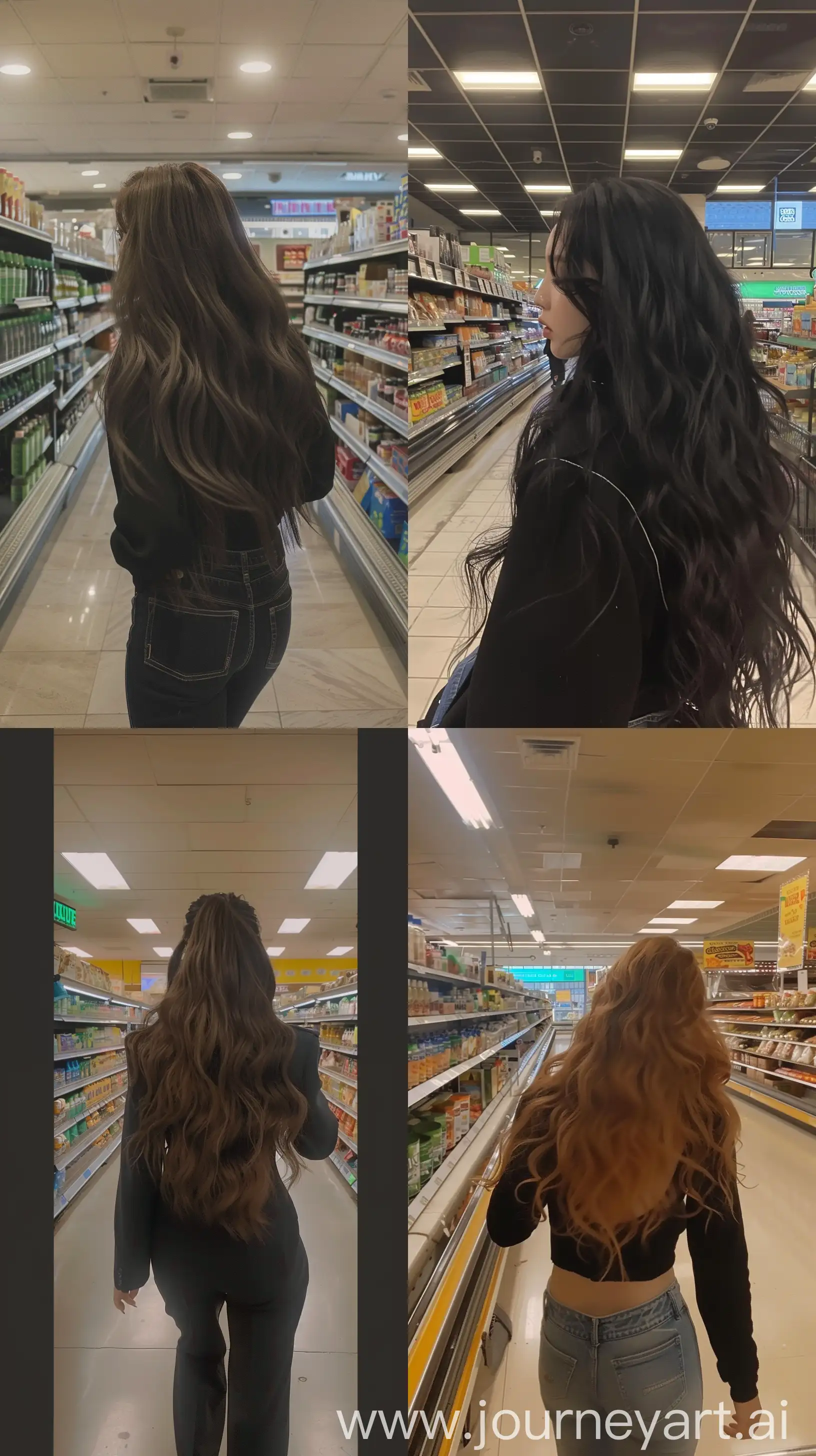 Aesthetic-Selfie-of-Blackpinks-Jennie-Waving-Walking-in-an-Empty-Grocery-Store