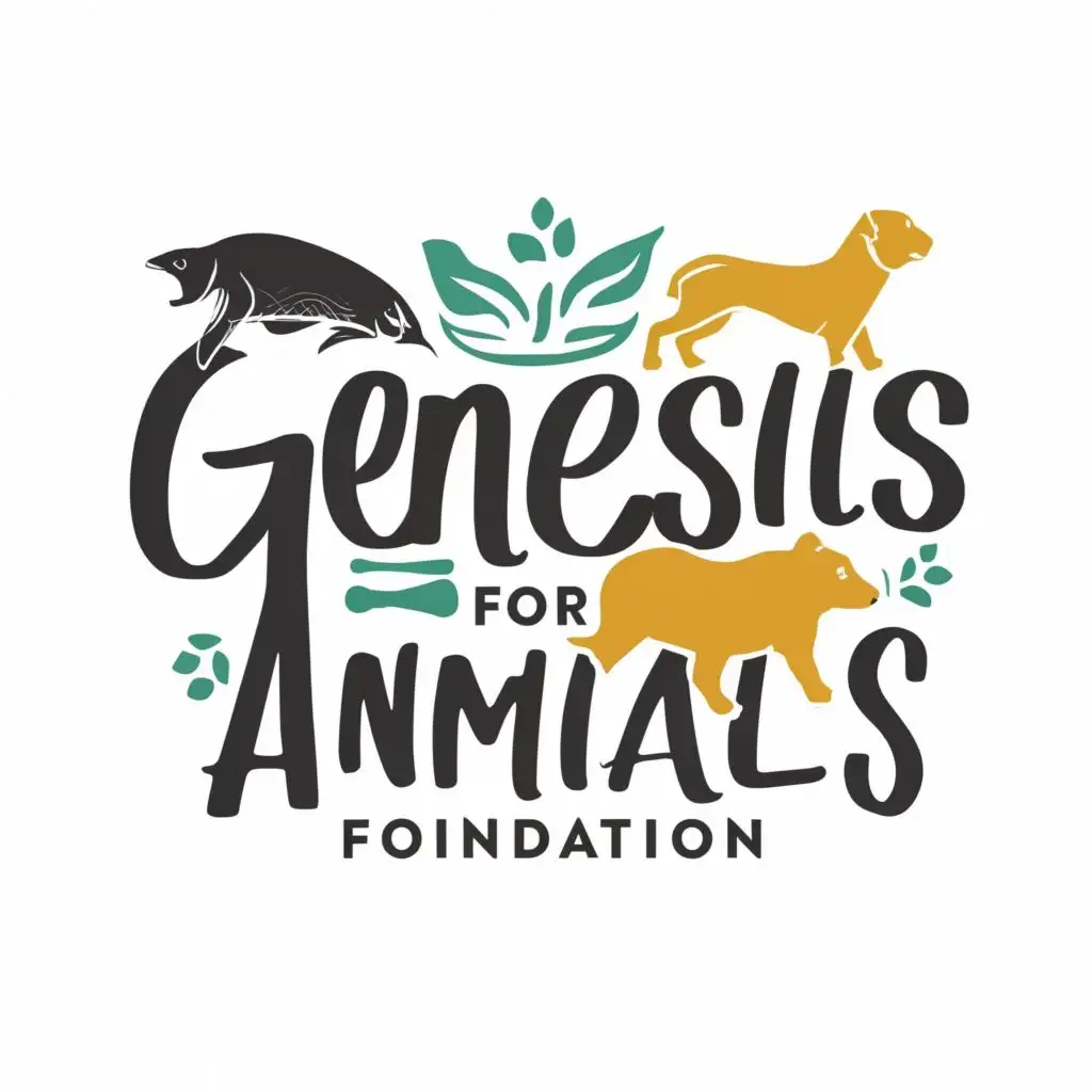 logo, animals, with the text "genesis for animals ( foundation )", typography, be used in Nonprofit industry