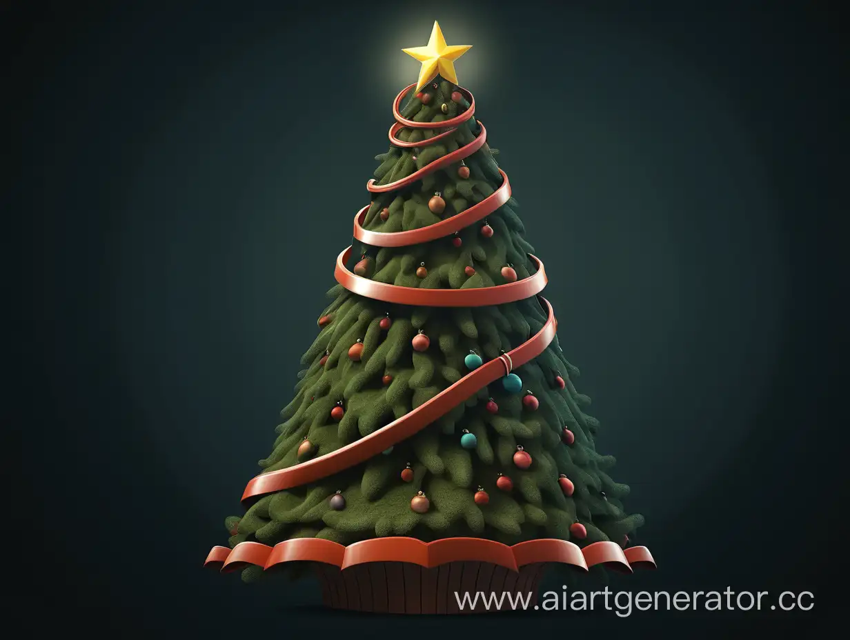 Festive-Illumination-Vibrant-Christmas-Tree-Adorned-with-Joyful-Ornaments