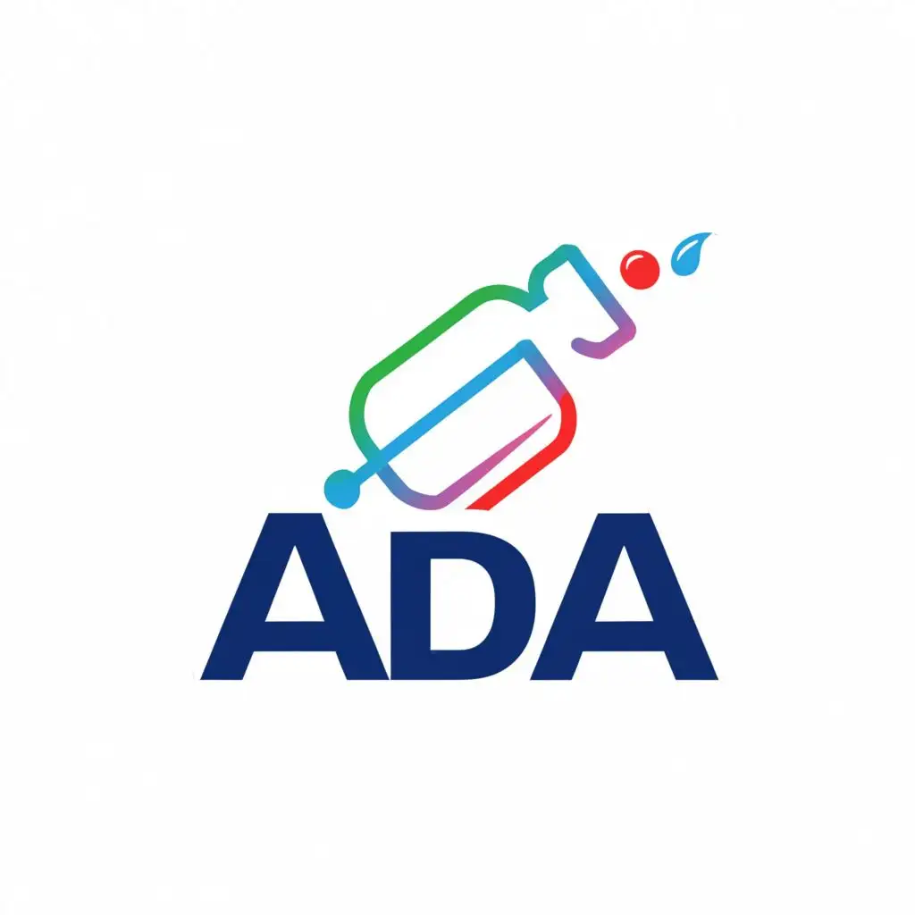a logo design,with the text "ADA", main symbol:Medicine

,Moderate,be used in Medical Dental industry,clear background