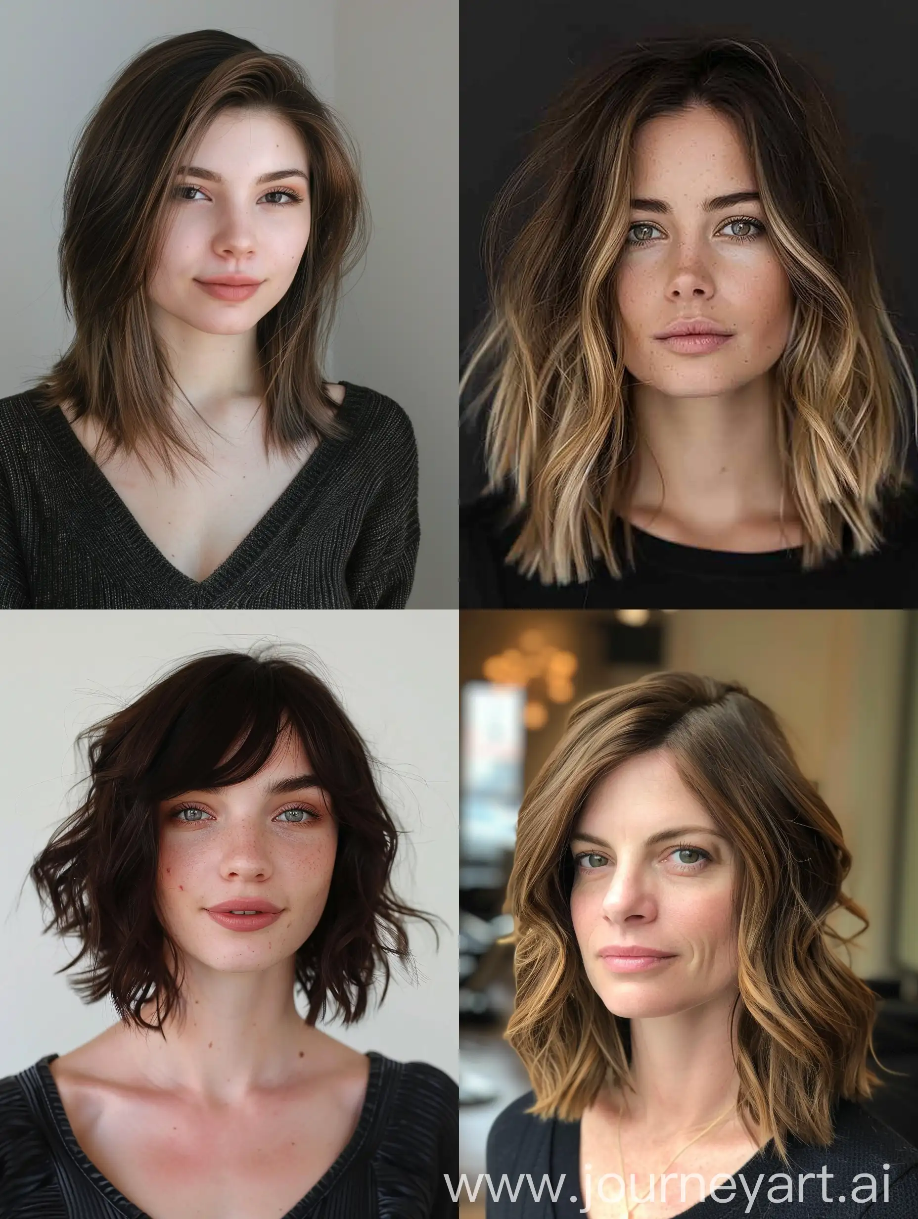 Take a photo of a woman's hairstyle: haircuts for square faces