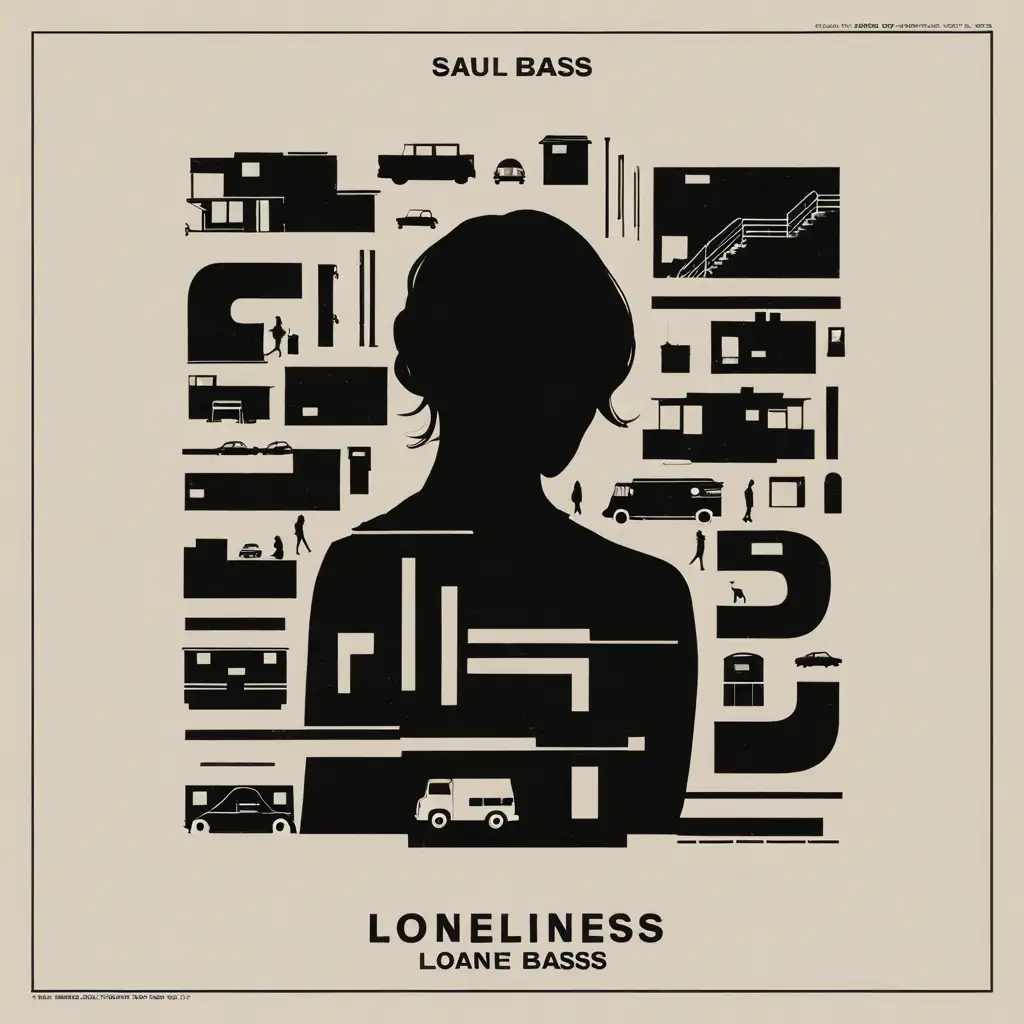 Genera la portada de un single titulado 'Loneliness', en que aparece la silueta de una mujer sola con muchos objetos de nuestra vida cotidianaa alrededor, como coche, móvil, ordenador, casa, etc, con el estilo de Saul Bass.