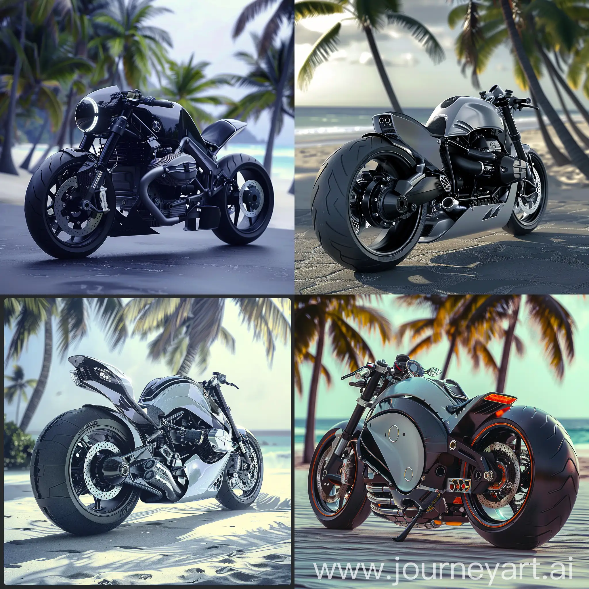 MercedesBenz-Ultra-Sports-Motorcycle-with-Beach-and-Palm-Trees-Background
