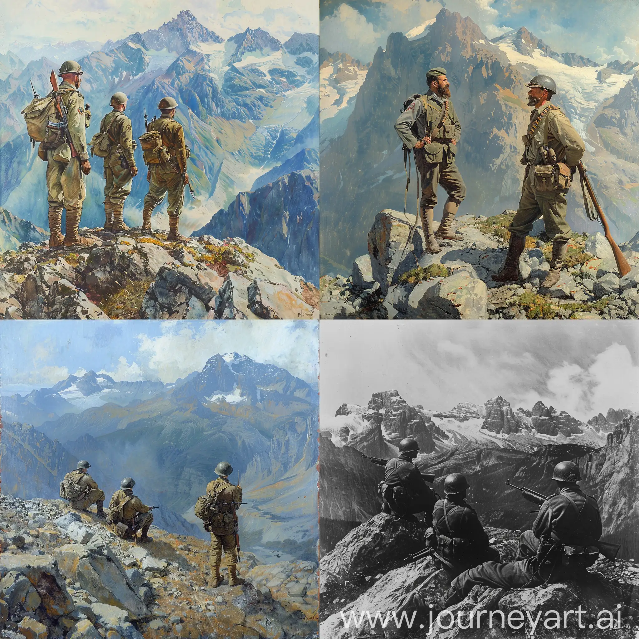 solders on the mounatins