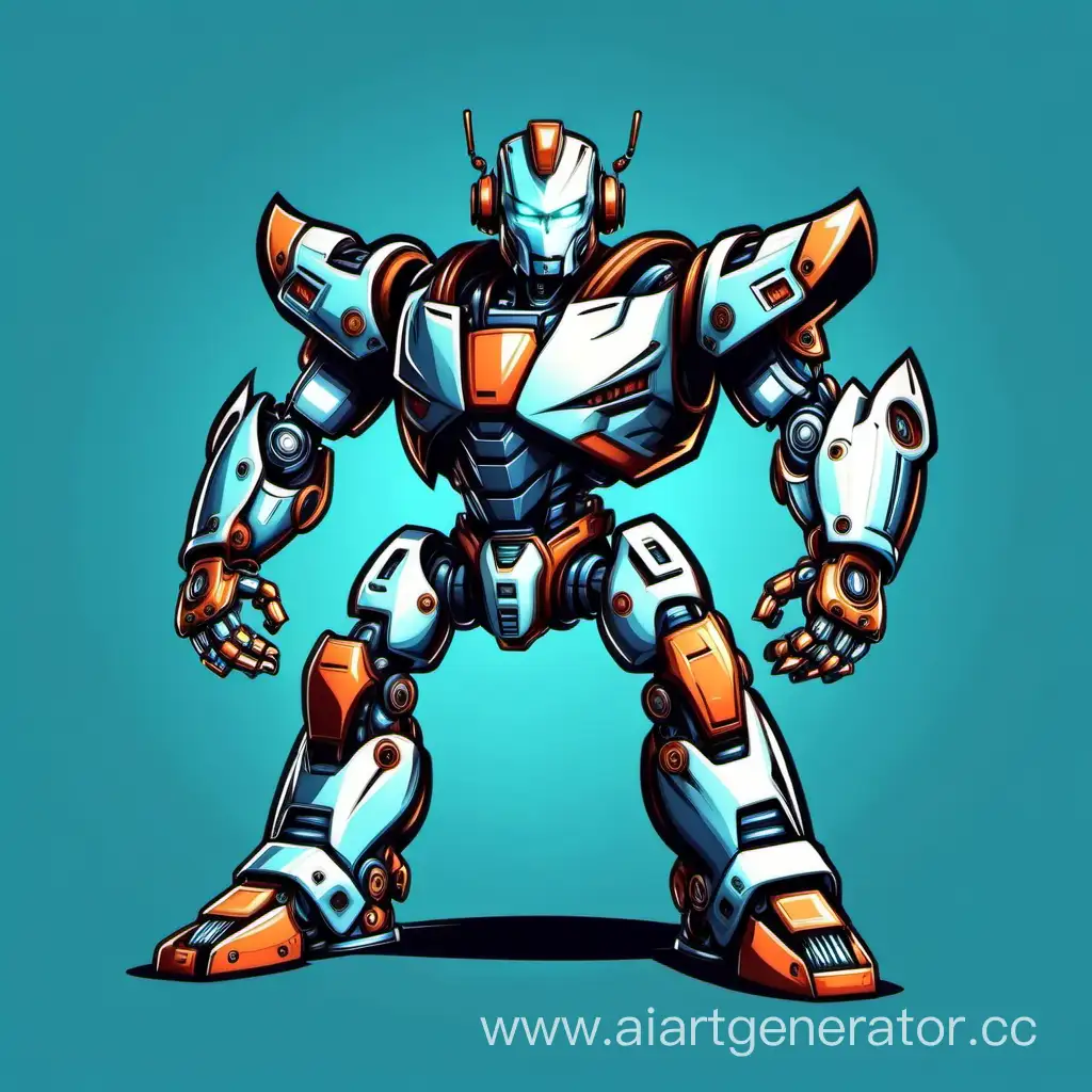 Futuristic-Cartoon-Fighter-Robot-Illustration