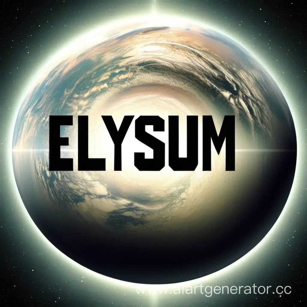 Elysium Planet with Celestial Text Encircling | AI Art Generator