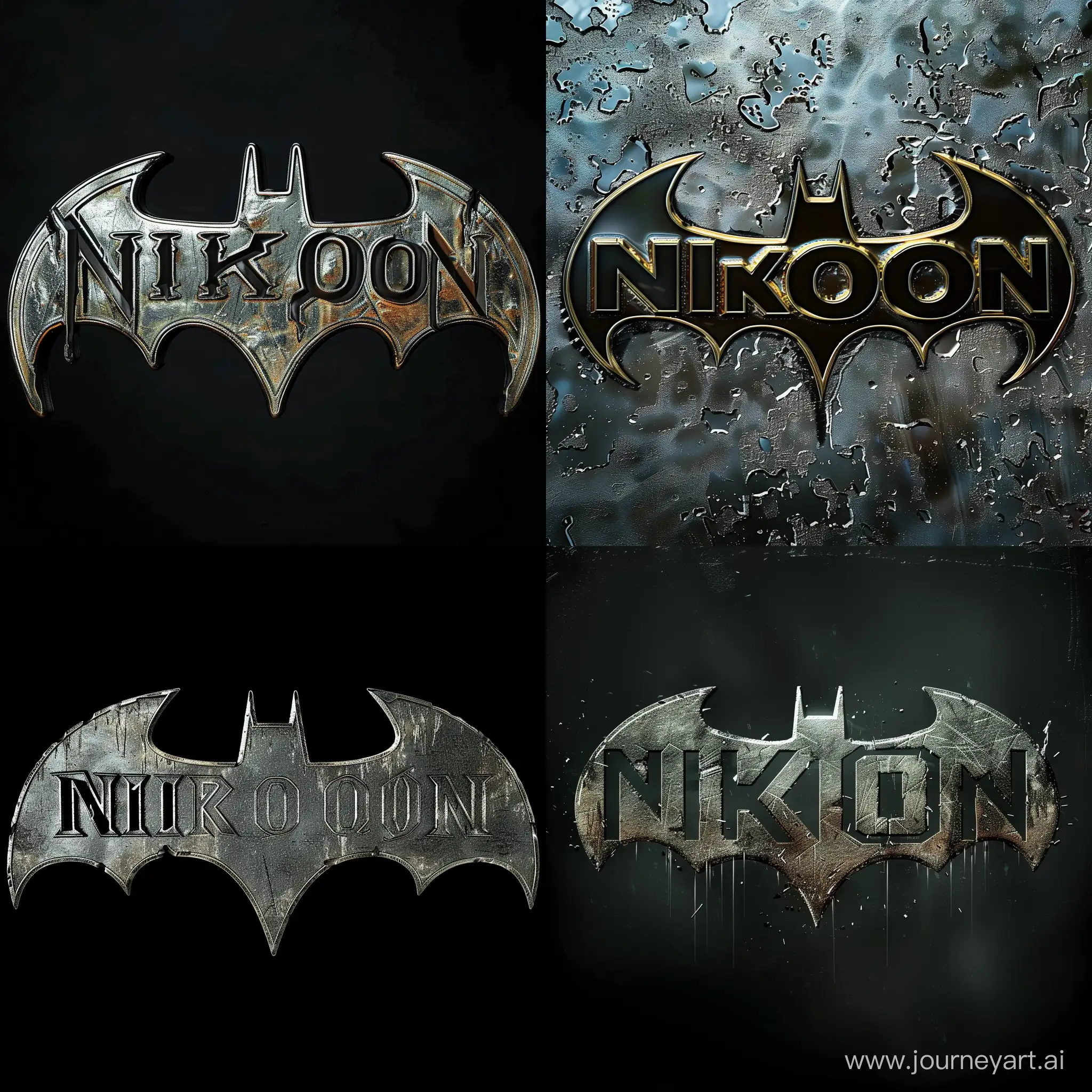 Слово Nikron в стиле логотипа Batman