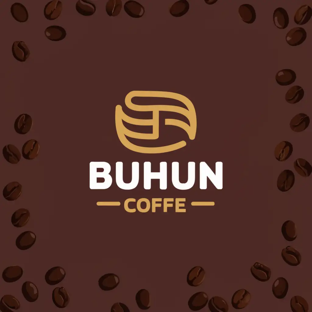 a logo design,with the text "Buhun Coffe", main symbol:letter B and bean of coffee,complex,clear background