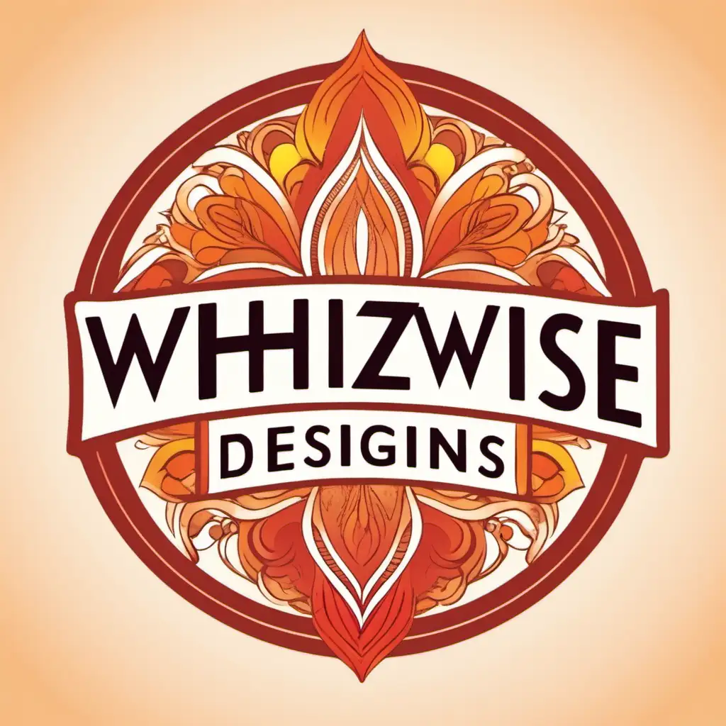 Vibrant WhizWise Designs Logo in Warm Colors