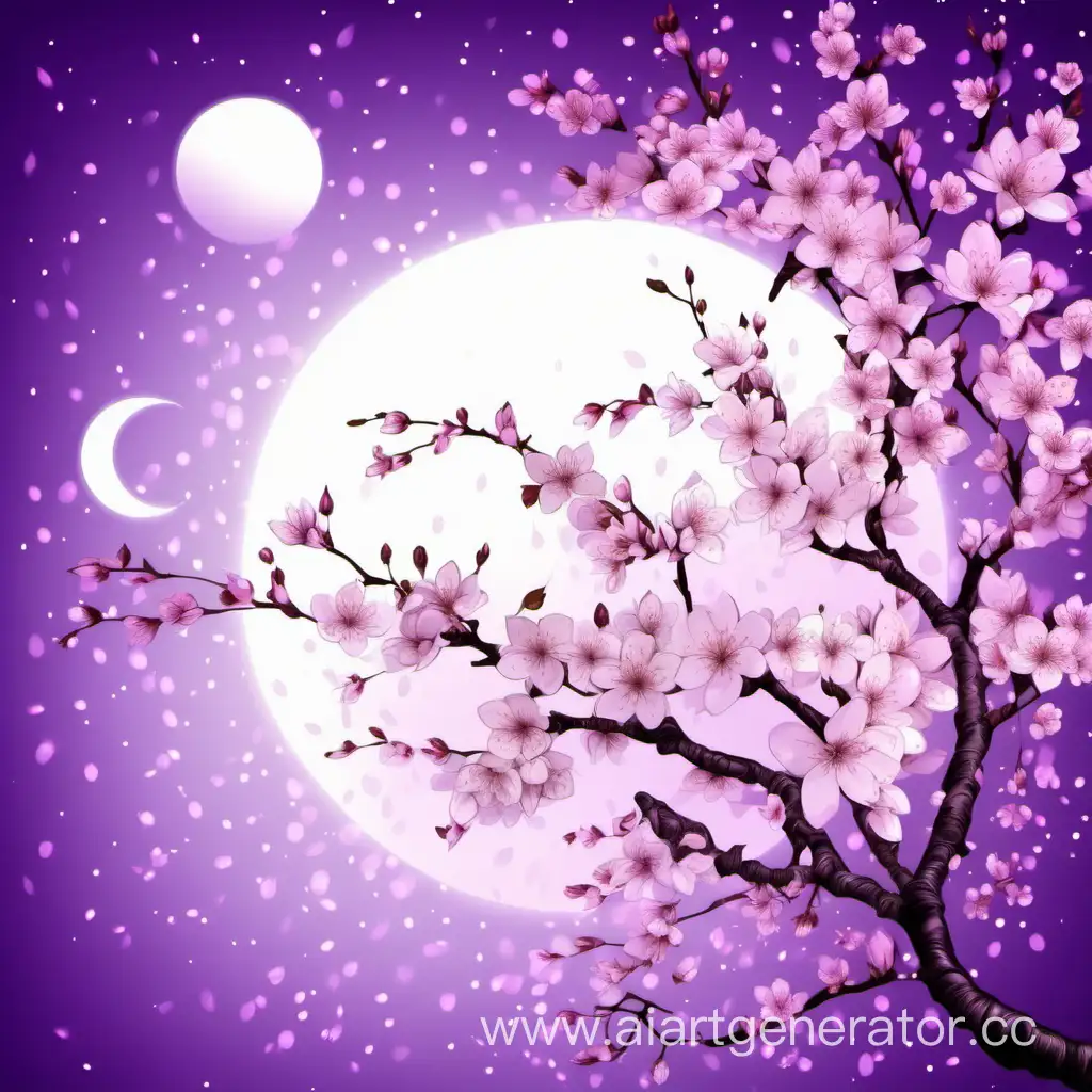 Dreamy-White-and-Purple-Art-Background-with-Cherry-Blossom-and-Moon