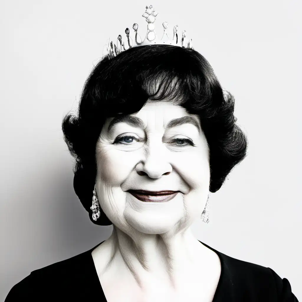 queen with a silver crown and a formal dress