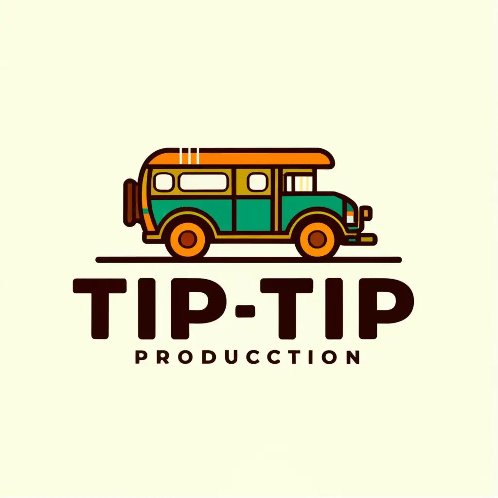 a logo design,with the text "tip-tip production", main symbol:jeepney ,complex,clear background