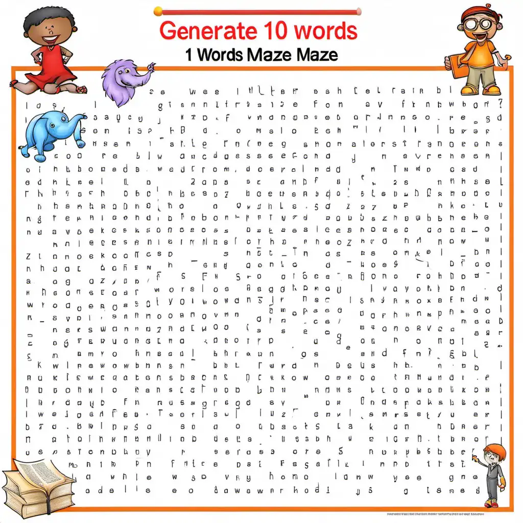 Generate 10 words maze