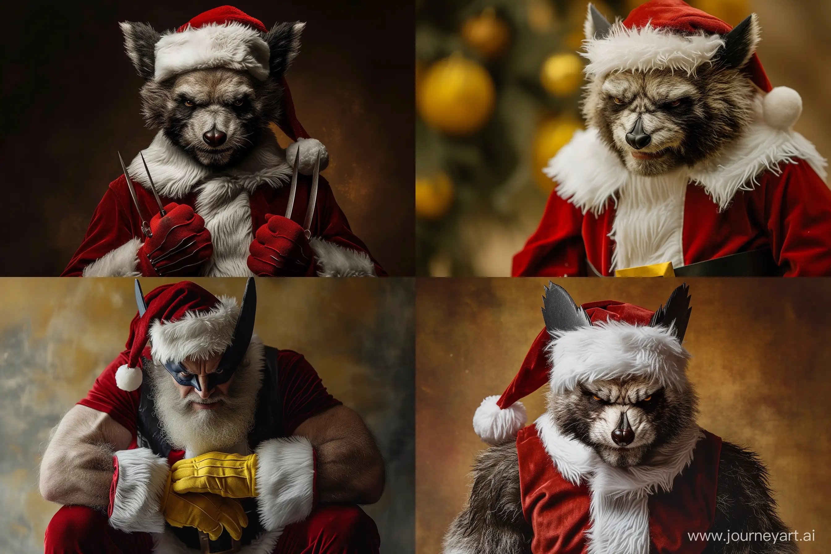 wolverine as Santa Claus, detailed, photo relaistic --ar 3:2 --v 6