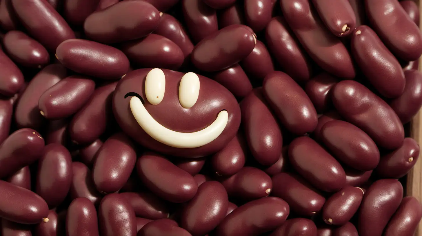 Joyful Smiling Bean Character Illustration