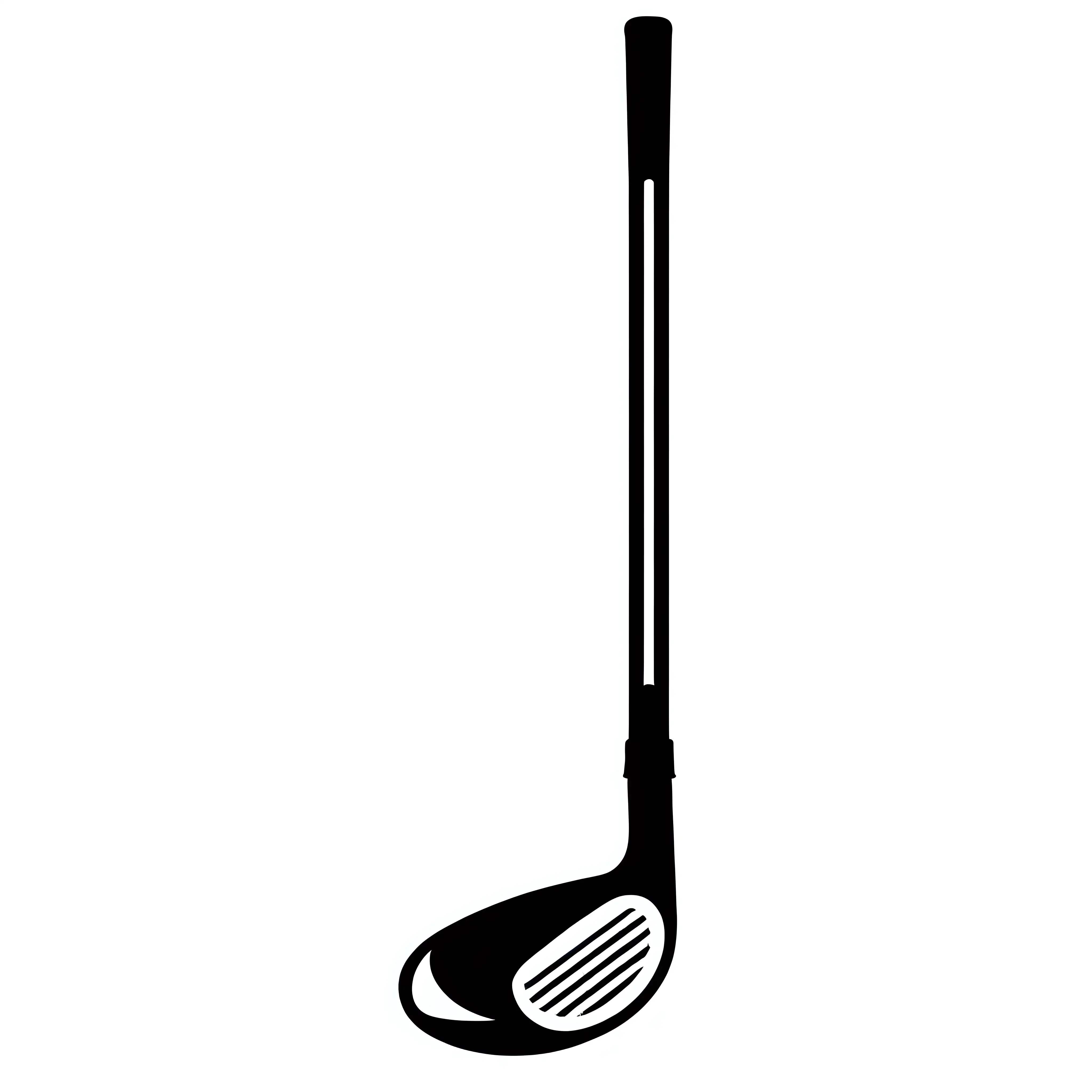 Black silhouette of golf club driver icon on white background, simple flat design vector illustration with no shadow or other elements, no text and letters in the picture, solid black color fill, simple shapes, bold outline, graphic style, minimalist design