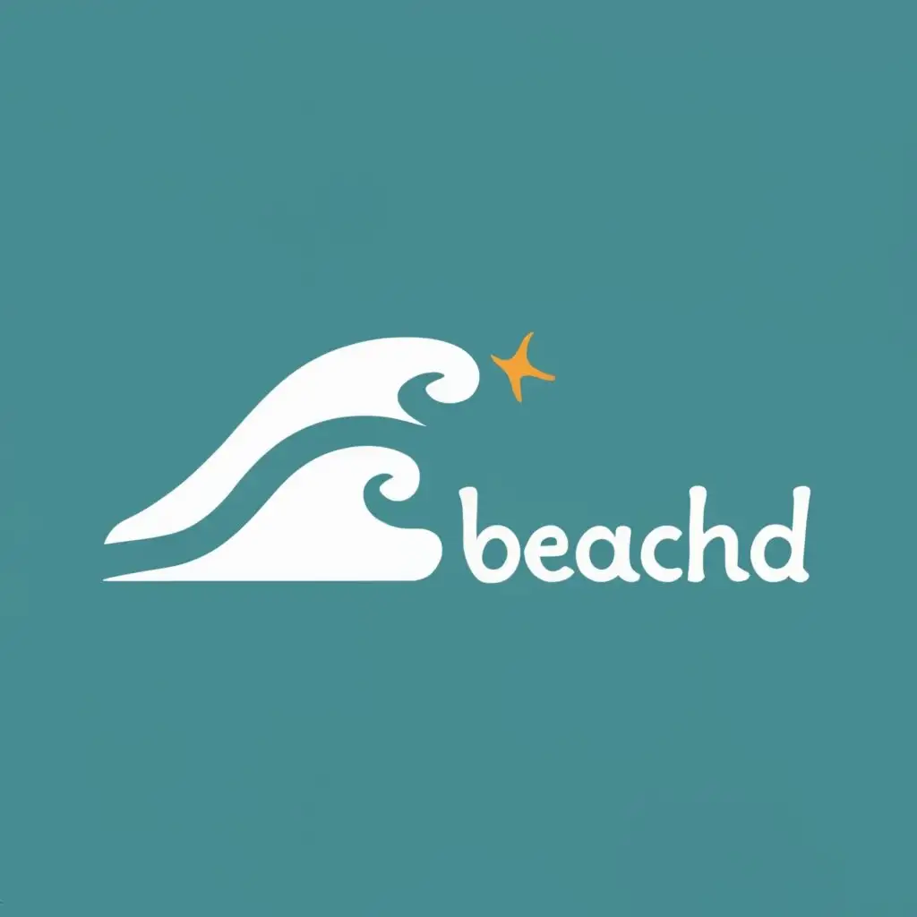 logo, 3 waves side on and each wave is smaller, with the text "Beachd", typography, be used in Entertainment industry
Make the text and image orange with a white background
