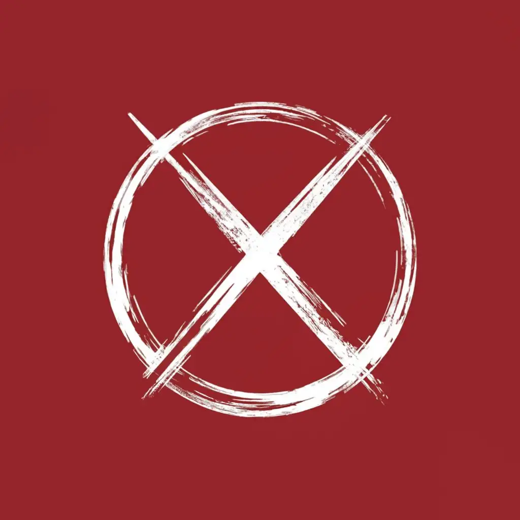 a logo design,with the text "XO", main symbol:A Single large Anarchy style letter x in a circle, symbolizing rebellion and anti-establishment,Minimalistic,clear background