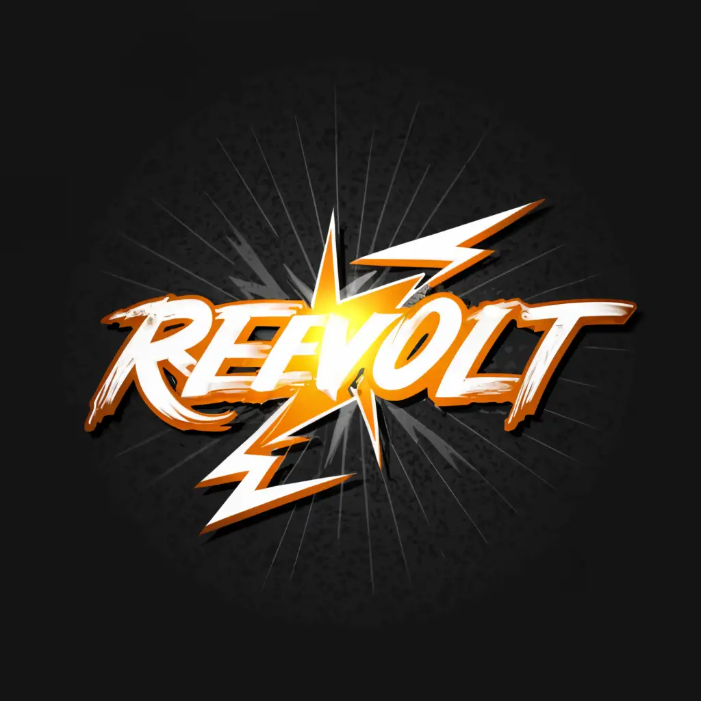 a logo design,with the text "Revolt Energy", main symbol:energy drink, lightning,Moderate,clear background