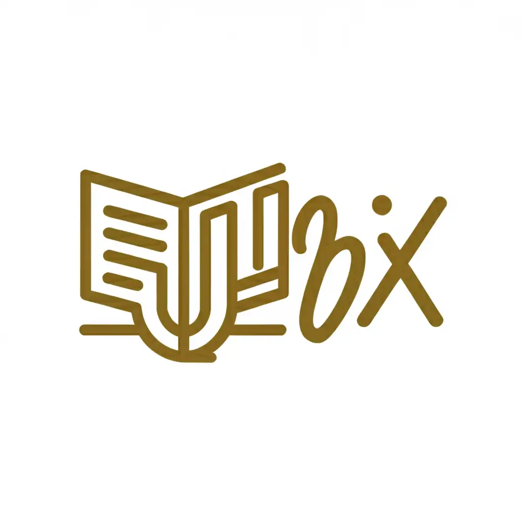 a logo design,with the text "Bux", main symbol:book, cup of coffee,Minimalistic,clear background