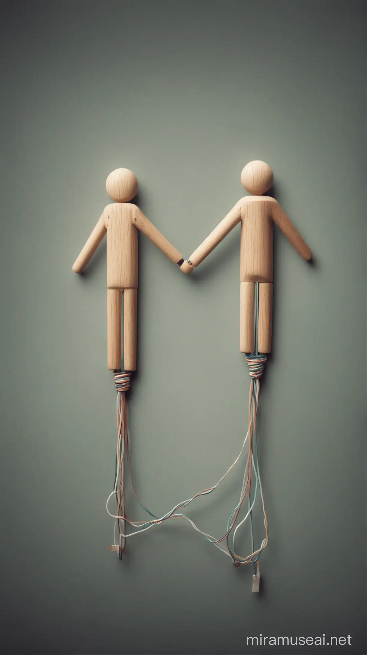two people connected together