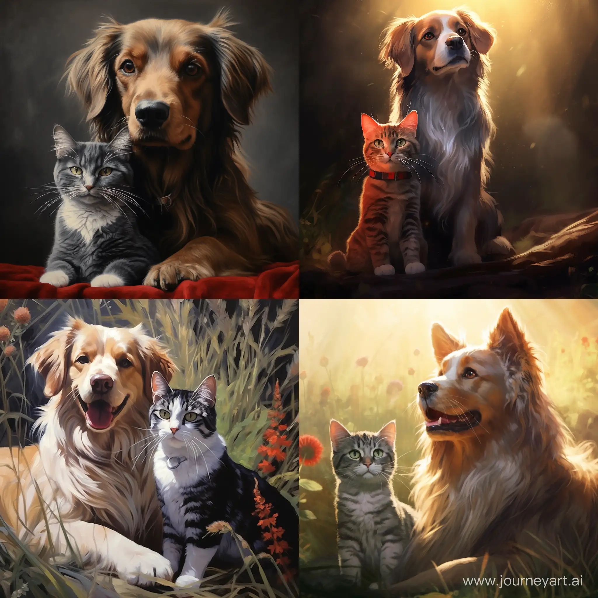Adorable-Dog-and-Cat-Friendship-Art