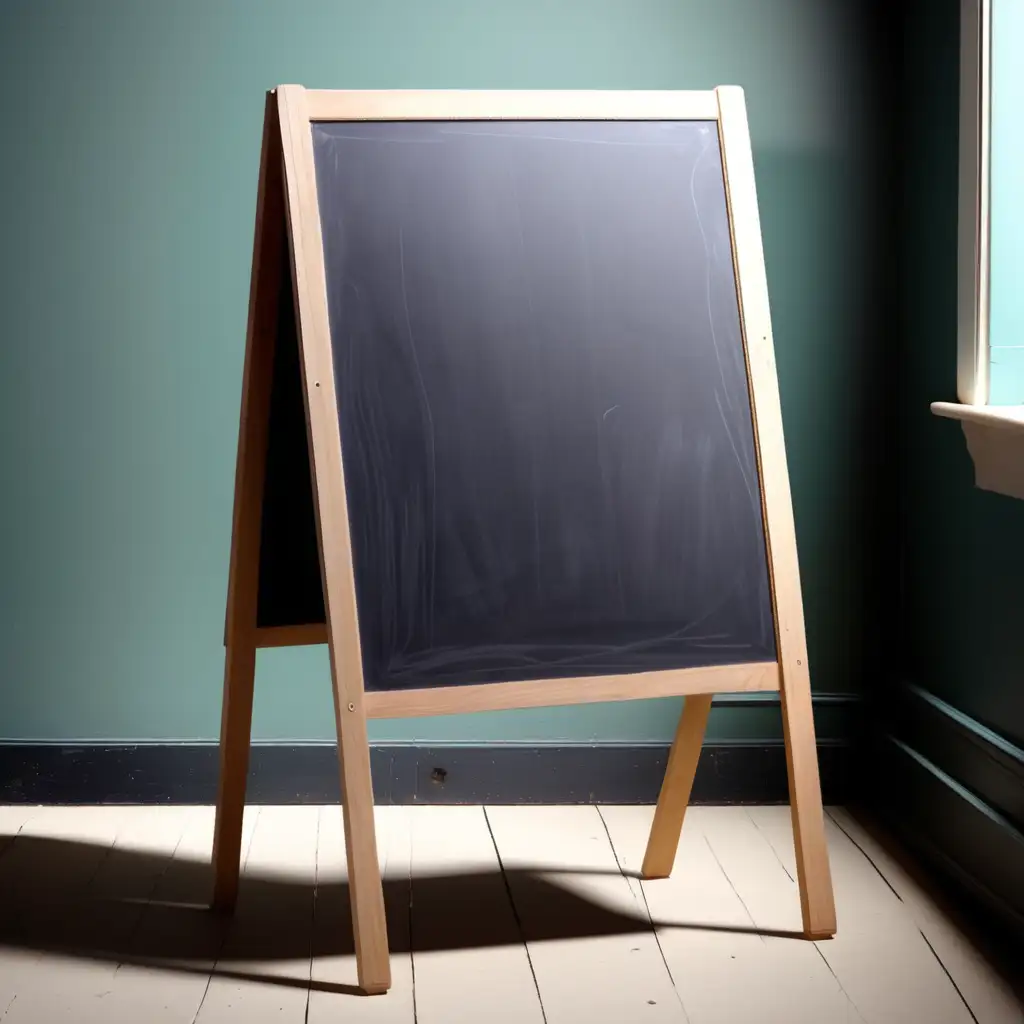 A freestanding blackboard, 