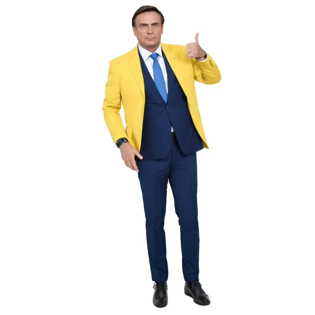 Jair Bolsonaro com roupa amarela
