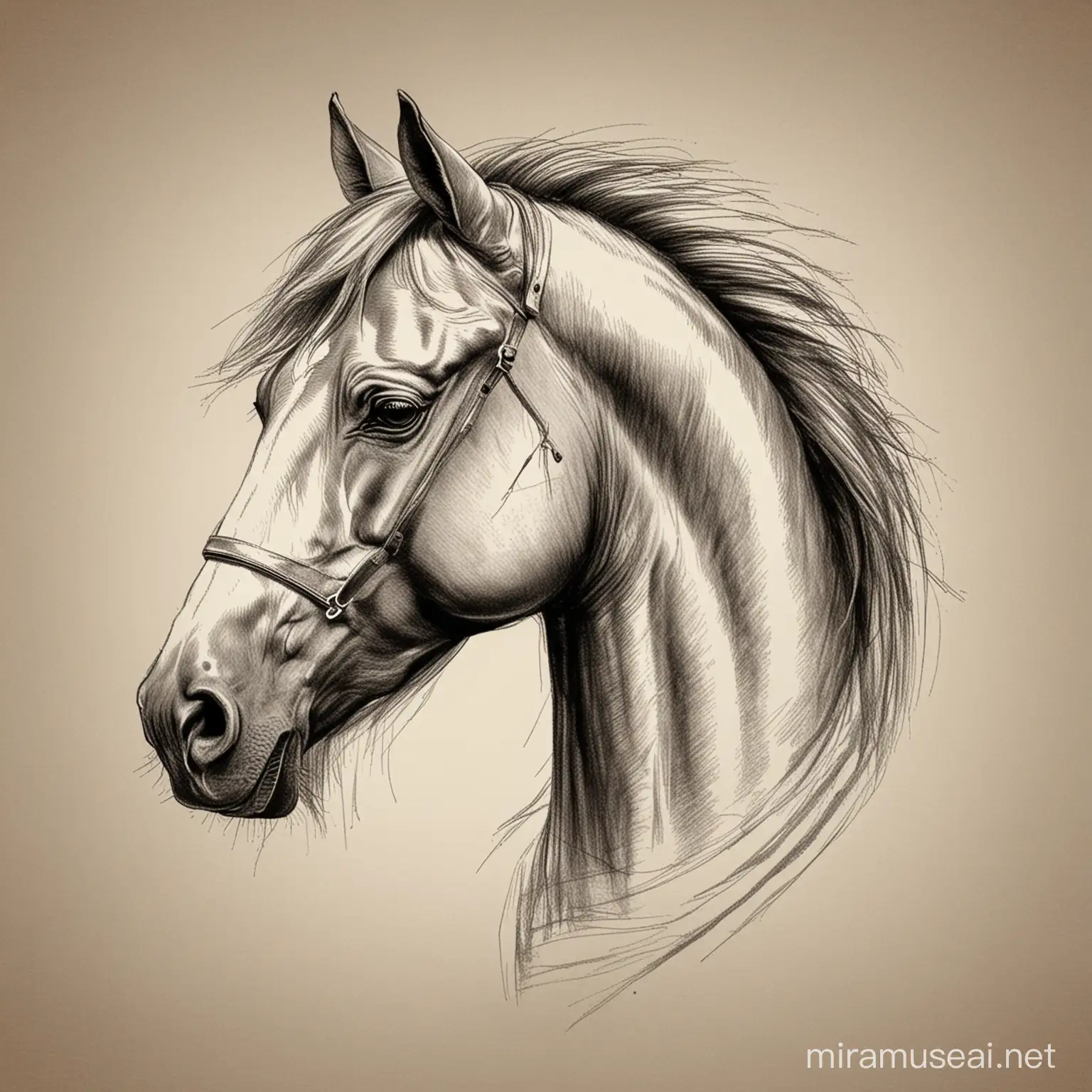a sketch of a horse head, the graphic should look like a logo