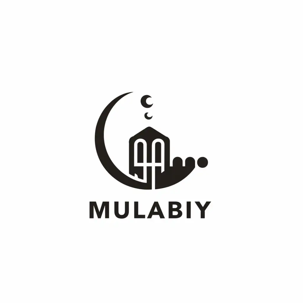 a logo design,with the text "Mulabiy", main symbol:Pilgrimage
Umrah,Minimalistic,clear background