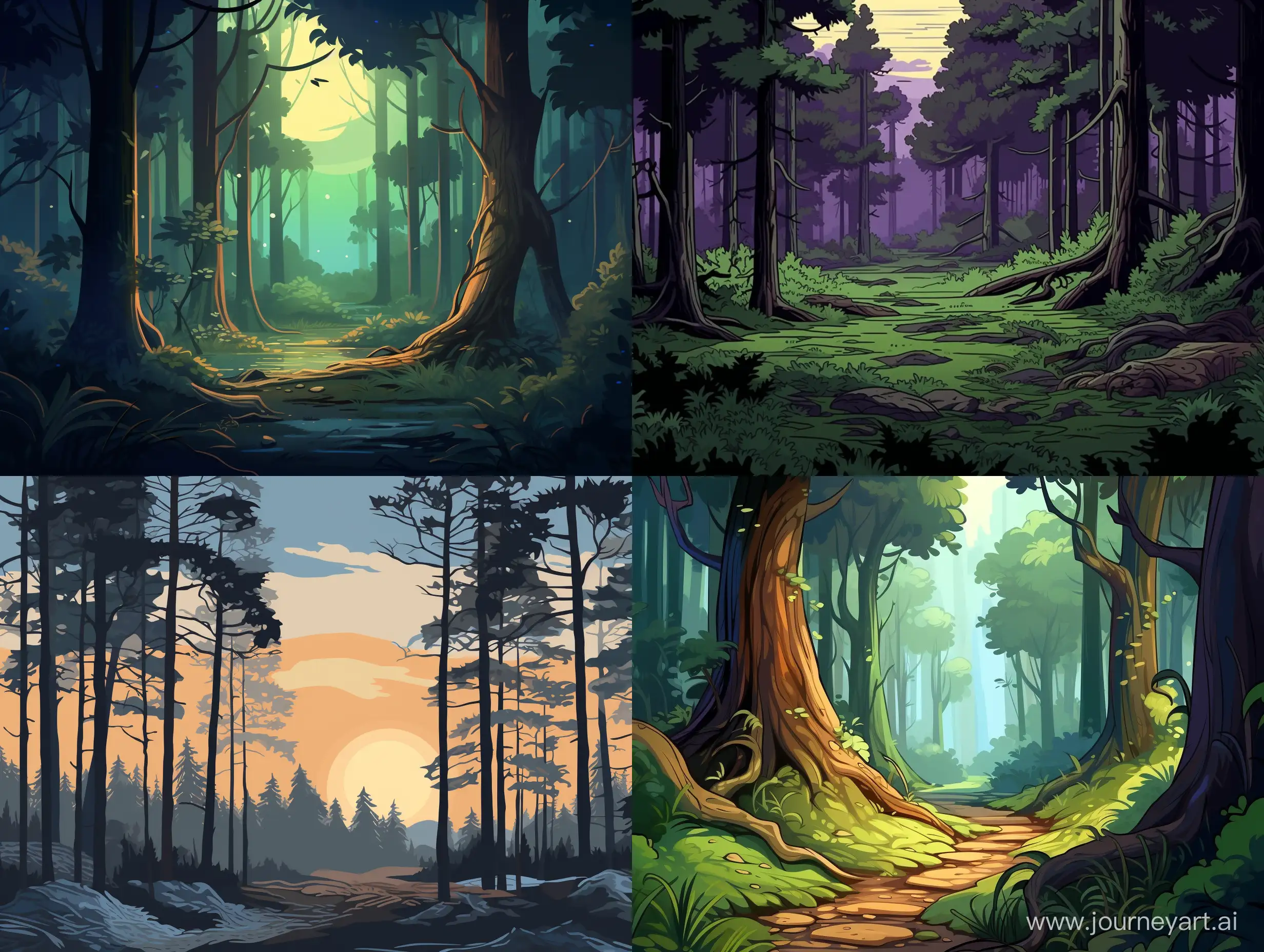 Enchanting-Moonlit-Forest-Landscape-in-Vibrant-Colors