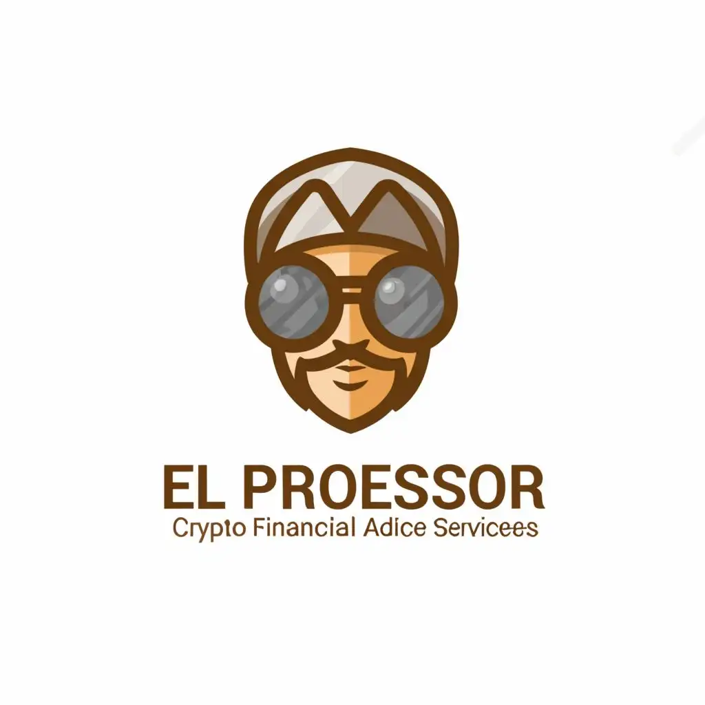 a logo design,with the text "The Professor (Crypto Financial Advice Services)", main symbol:Aviator Lens with EL PROFESOR above,Moderate,be used in Finance industry,clear background