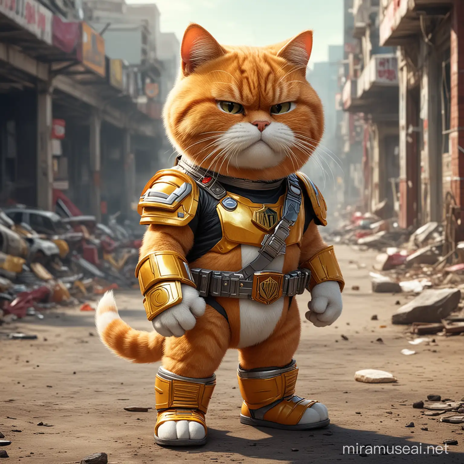 Garfield as a power ranger
