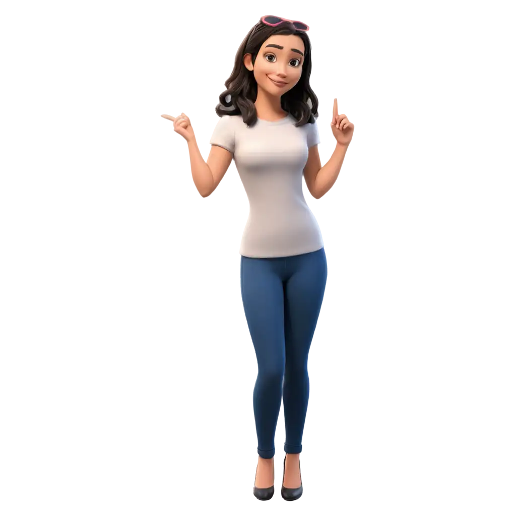Cartoon-Girl-Pointing-Finger-to-Her-Left-Side-Vibrant-PNG-Illustration-for-Interactive-Websites-and-Engaging-Social-Media-Posts