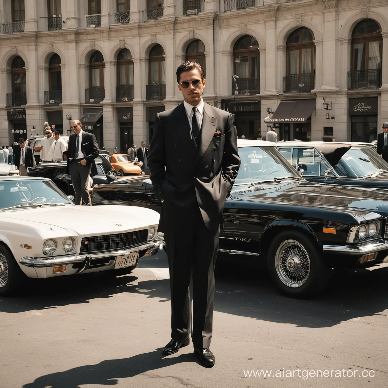 Mafioso-Posing-with-Luxury-Cars