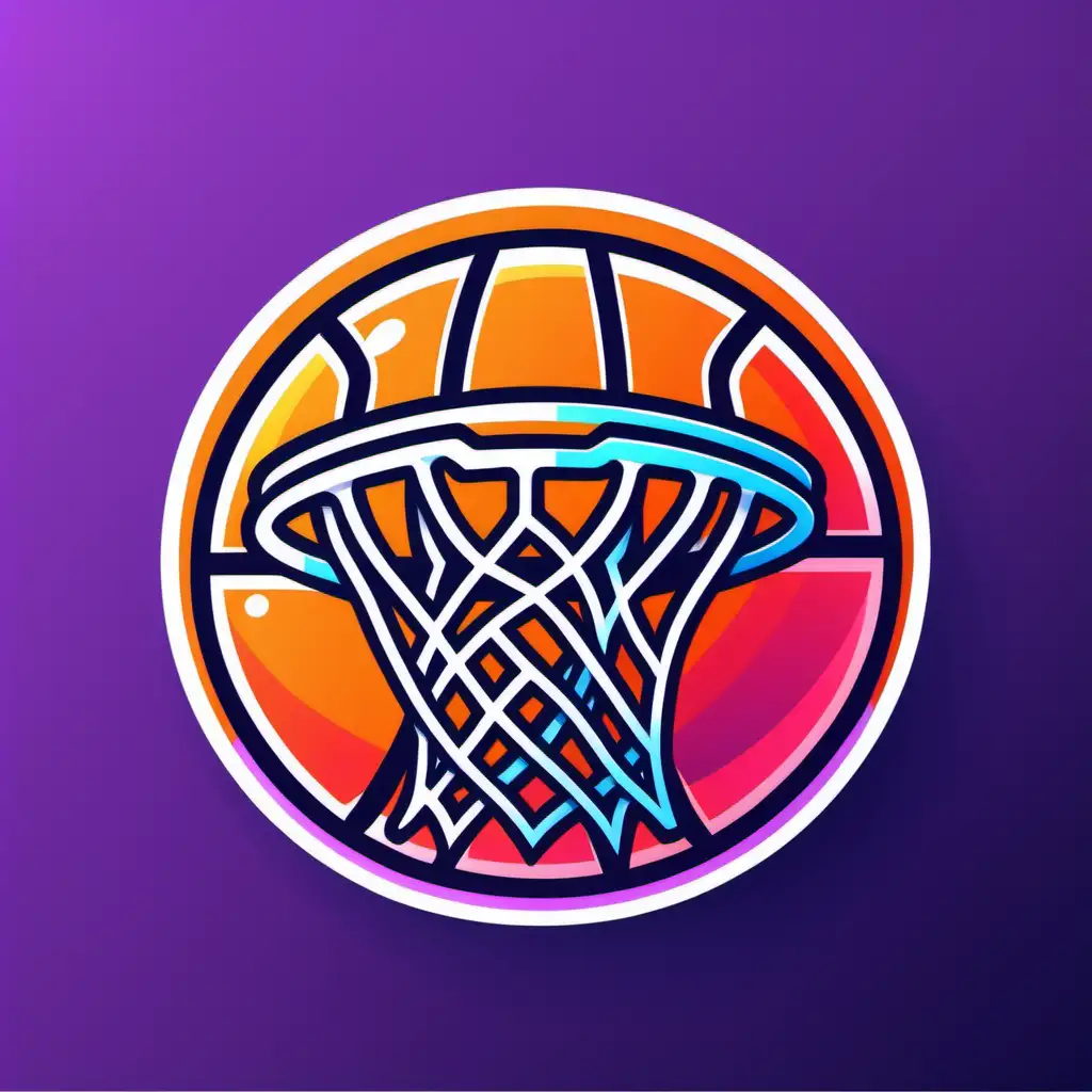 Vibrant Basketball Game Icon with Backboard Theme