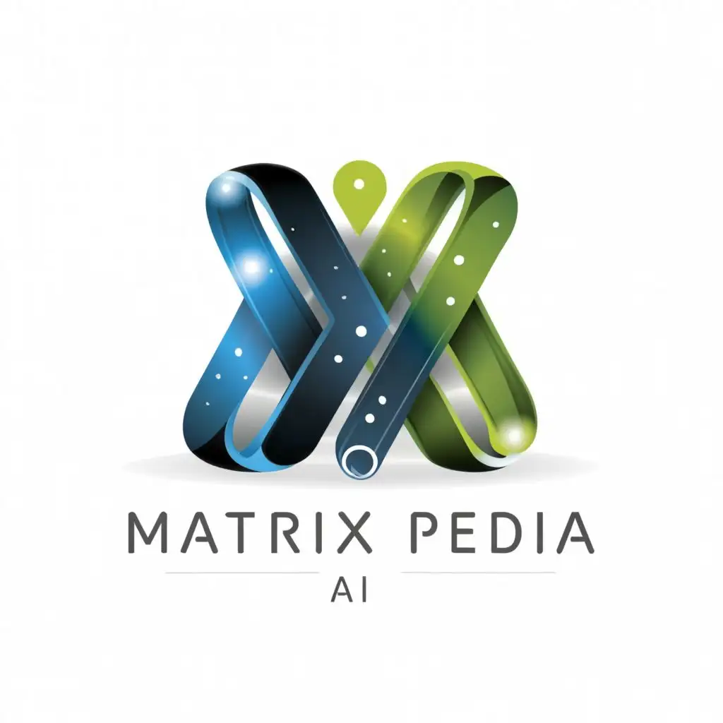 a logo design,with the text "Matrix pedia ai ", main symbol:Ai,Moderate,be used in Technology industry,clear background