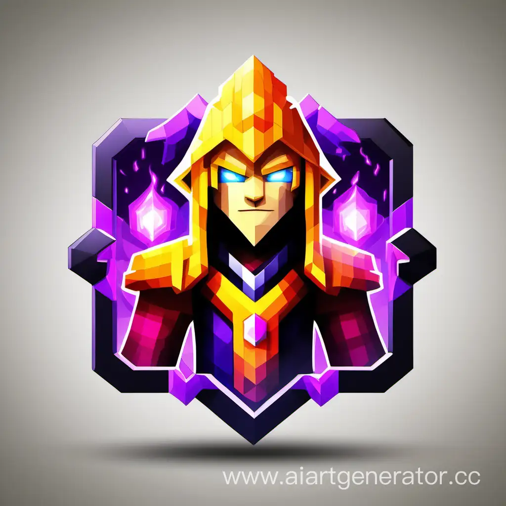 Minecraft-Style-Invoker-Icon-A-Fantasy-Twist-with-Bright-Cubic-Forms