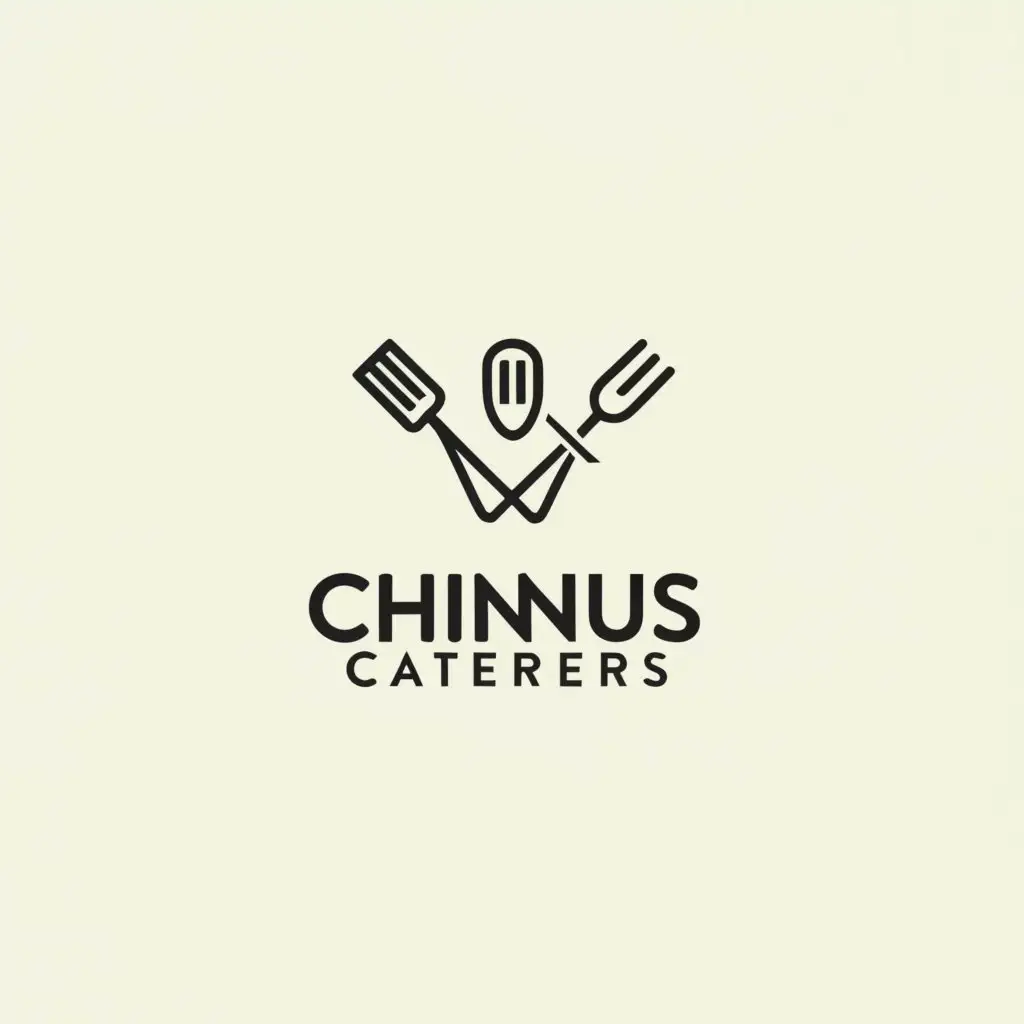 a logo design,with the text "CHINNUS CATERERS", main symbol:Food,Moderate,clear background