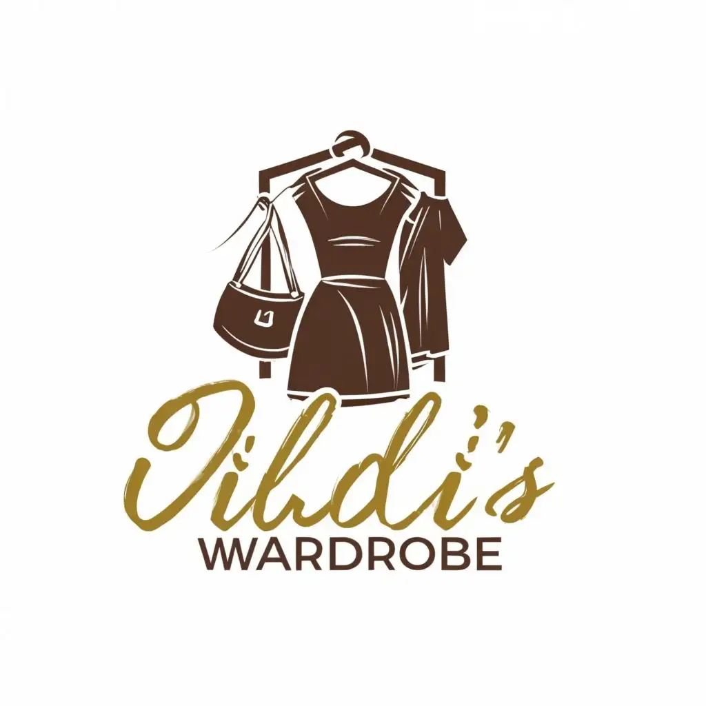 logo, women wardrobe, clotches, fashion,, with the text "Ildi's wardrobe", typography, be used in Beauty Spa industry