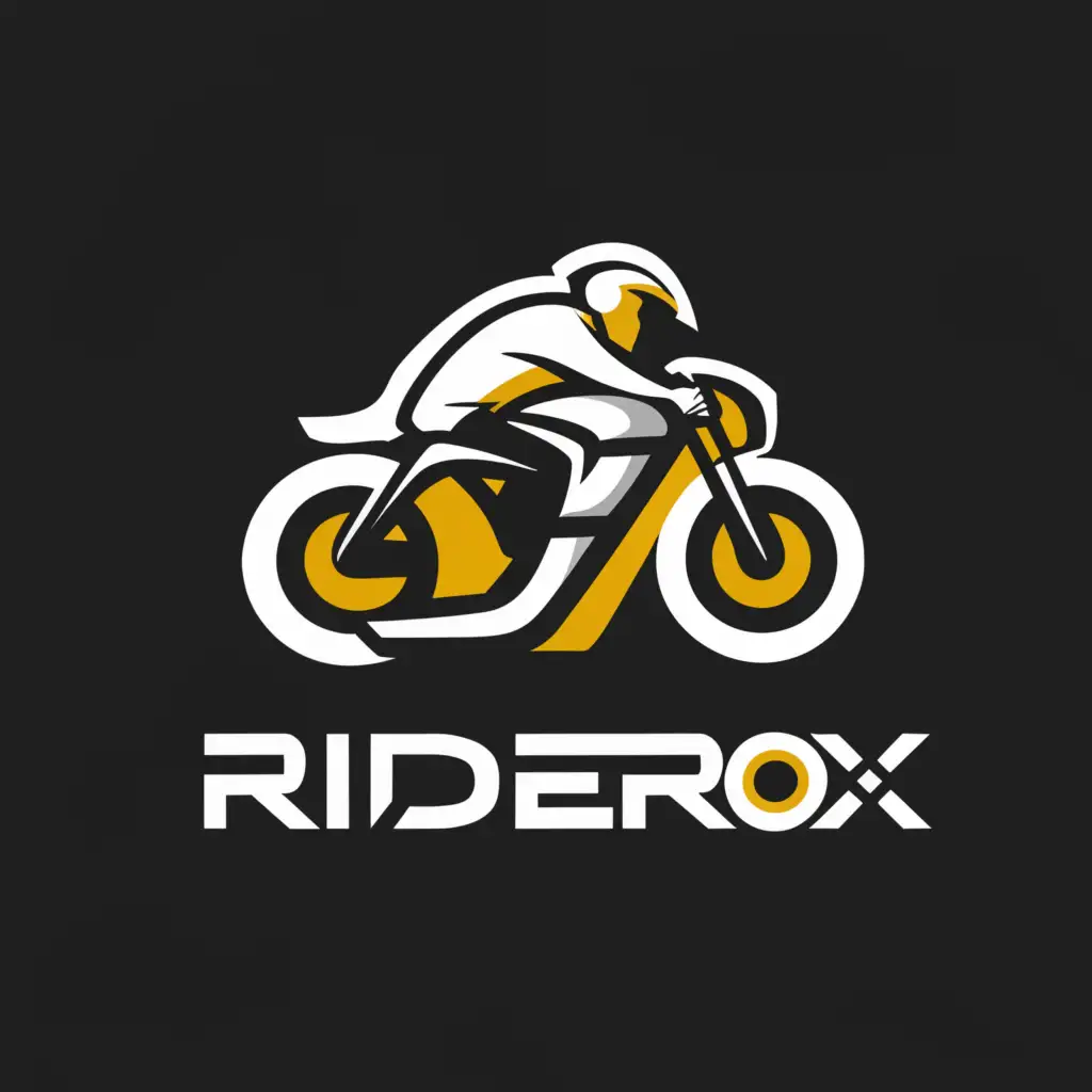 a logo design,with the text "Riderox", main symbol:Motorcycle,Moderate,be used in Automotive industry,clear background