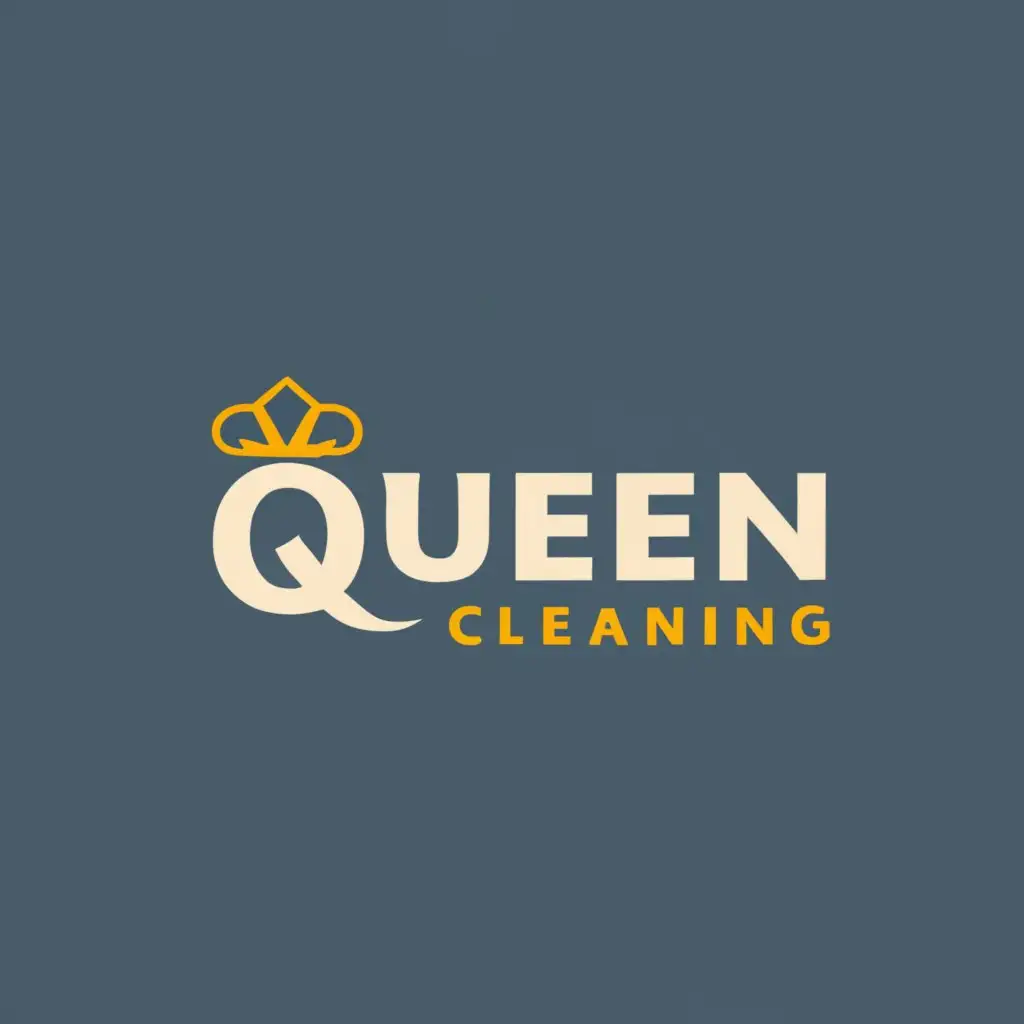 logo, Sleek, abstract, spherical Q shape design orbitting around the text, cleaning theme, , with the text "Queen cleaning ", typography, be used in Construction industry