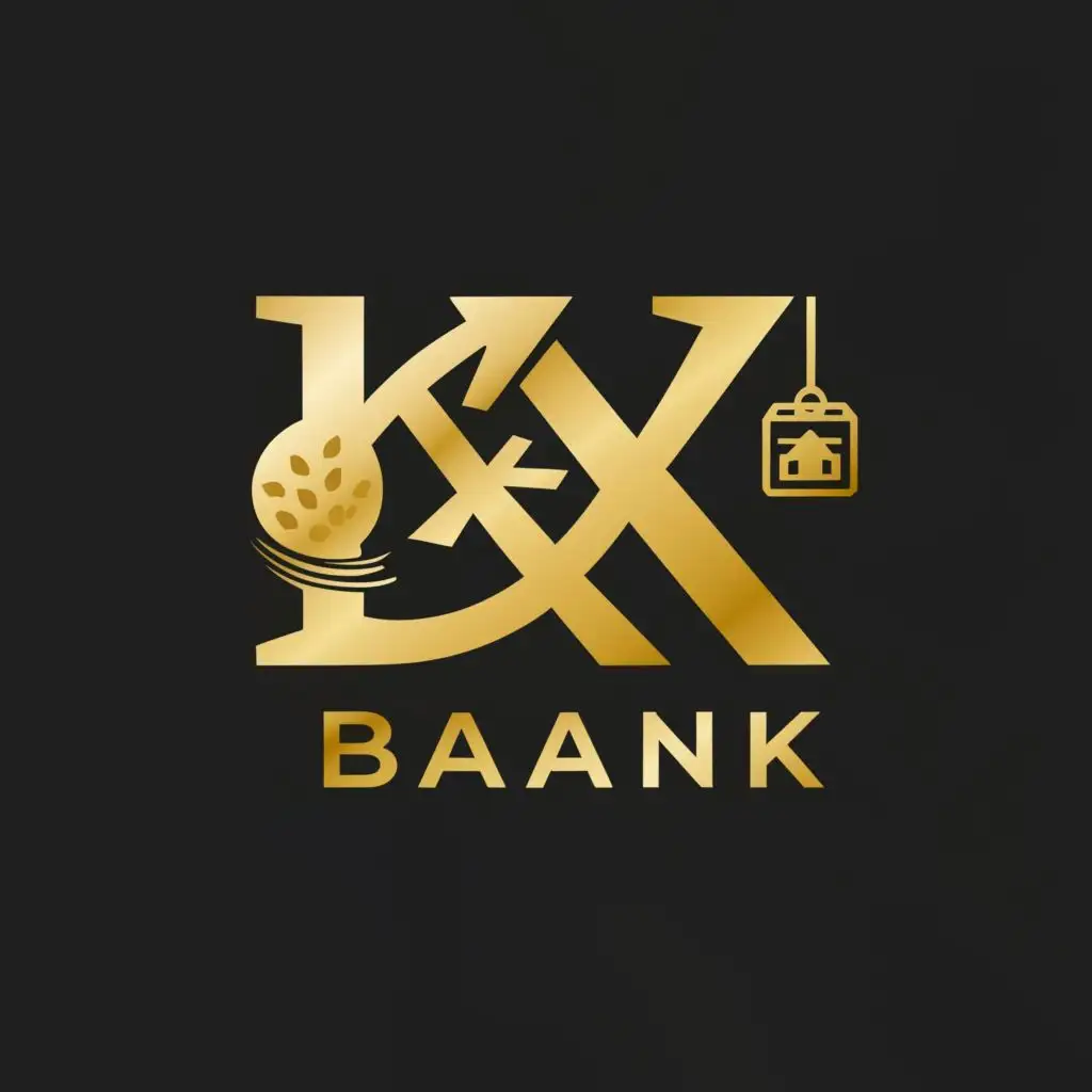 logo, Investment Shares crypto Money Real estate Forex Gold, with the text "K & K BANK", typography, be used in Finance industry