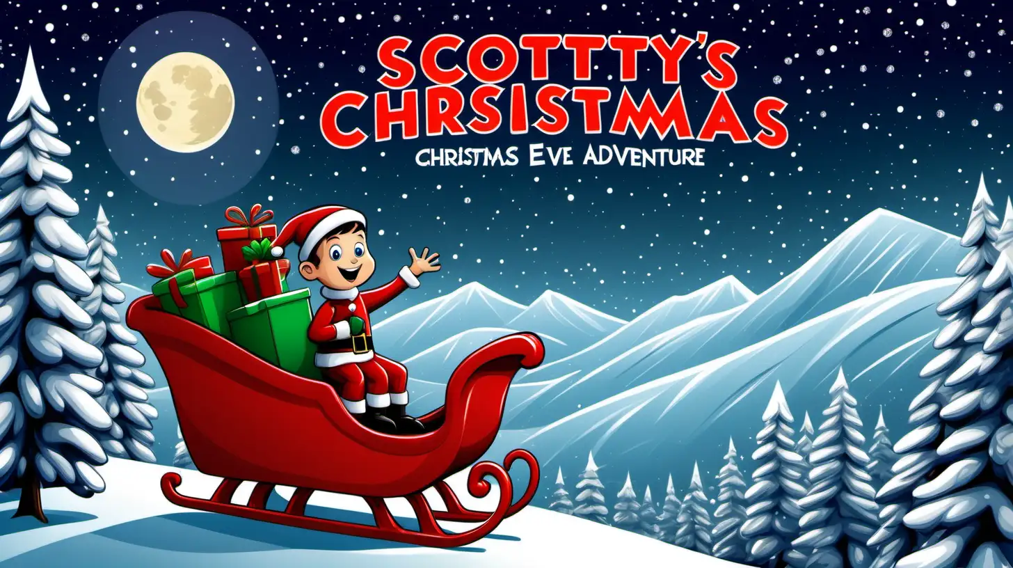 Scottys Christmas Eve Adventure Whimsical Cartoon Childrens Book Cover