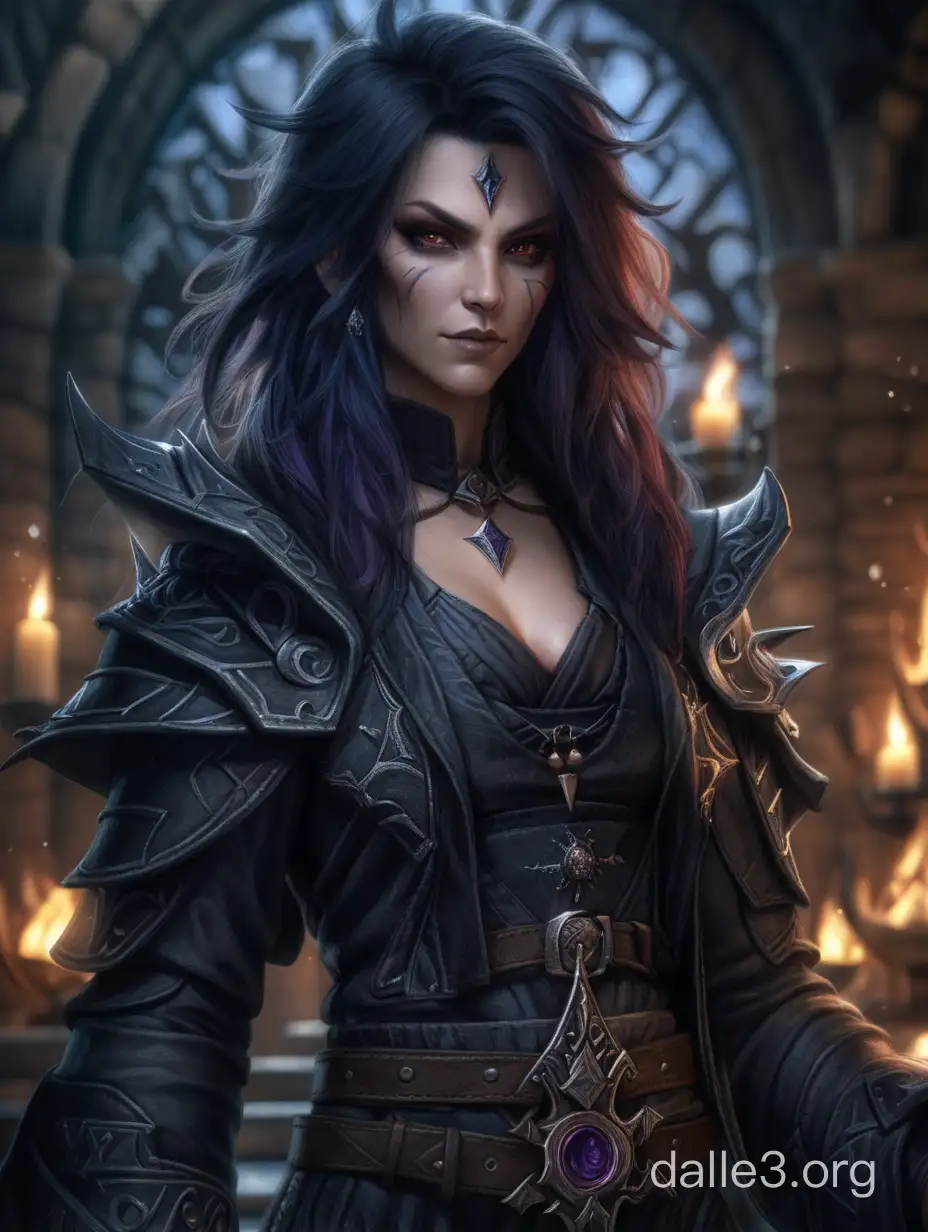 Mystical Warlock Portrait Dark Beauty in a Fantasy Realm | Dalle3 AI