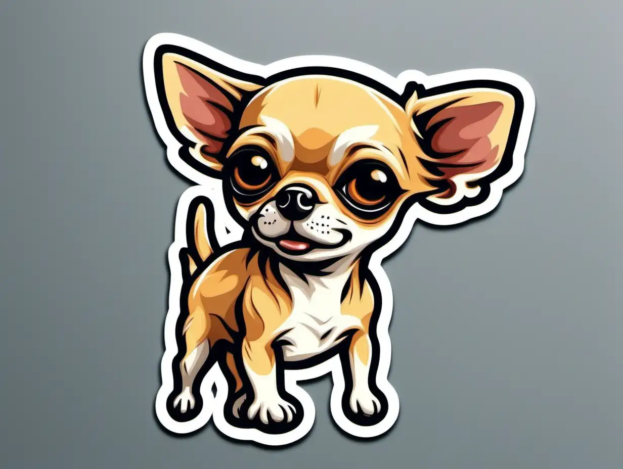 Adorable Chihuahua Dog Sticker Playful Canine Companion Decals