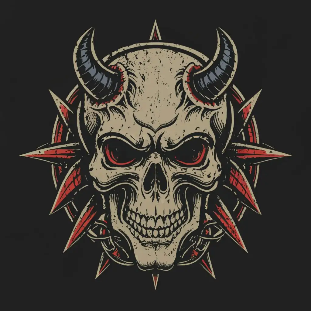 a logo design,with the text "Reapers Realm", main symbol:Demonic skull with around left eye has black matter on the outside,complex,be used in Entertainment industry,clear background